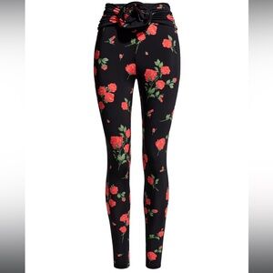 NWT MAGDA BUTRYM H&M LEGGINGS WITH ROSE APPLIQUÉ
